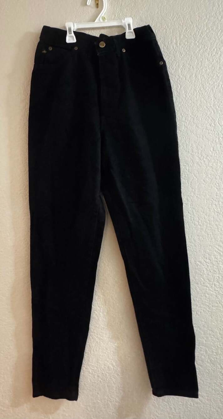 Vintage 80s 90s CHIC Black High Waisted Slim Jeans Deadstock Tag Sz 11 Tall USA